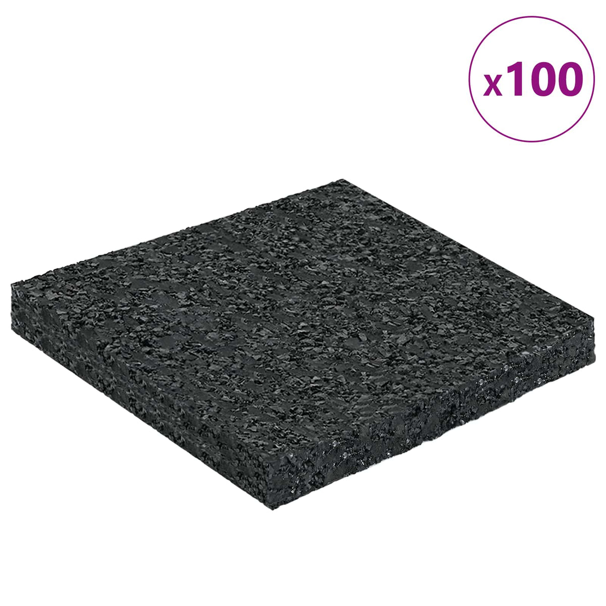 Vidaxl rubber granulaat patio pad zwart 9 x 9 x 0,8 cm rubber