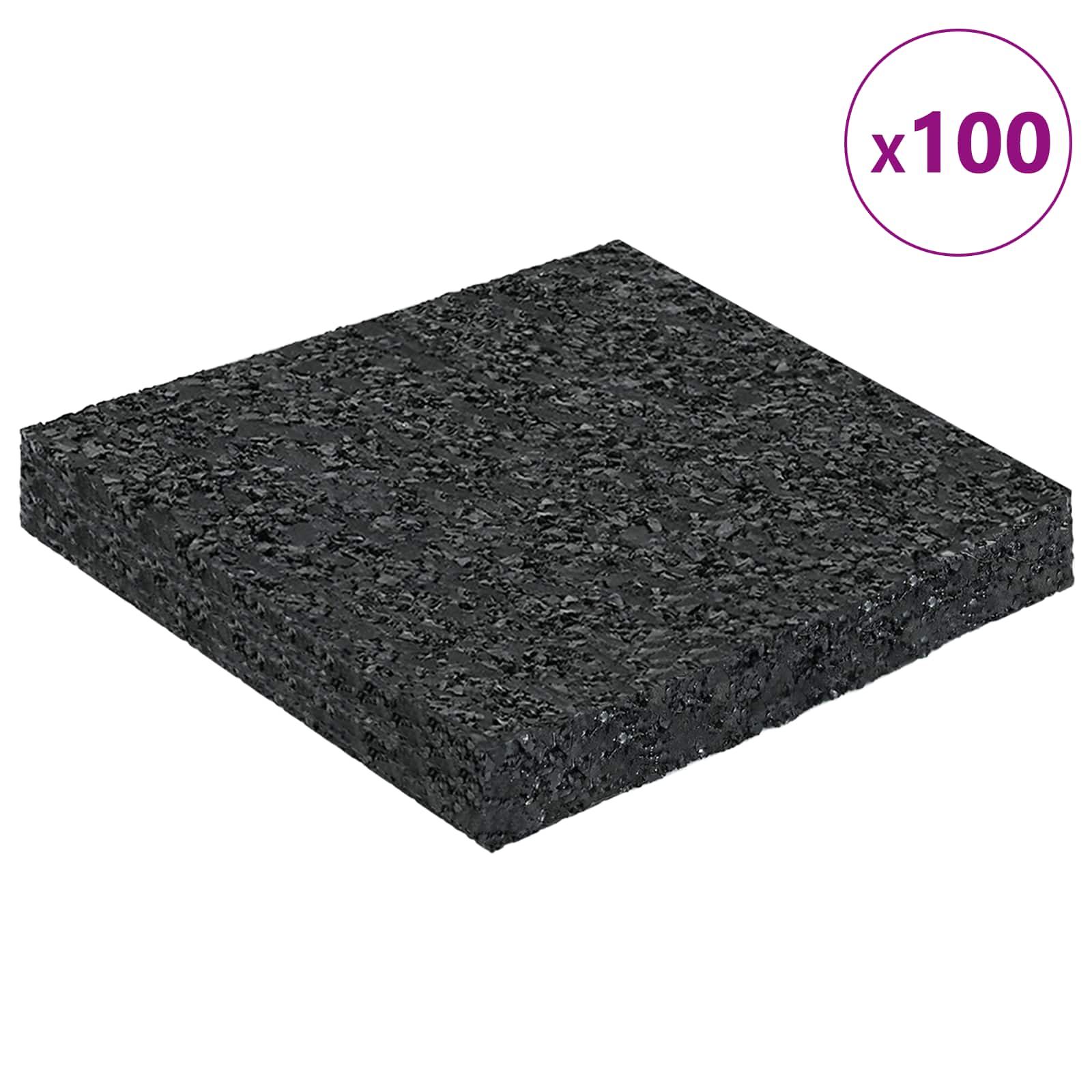 Vidaxl rubber granulaat patio pad zwart 9 x 9 x 1 cm rubber