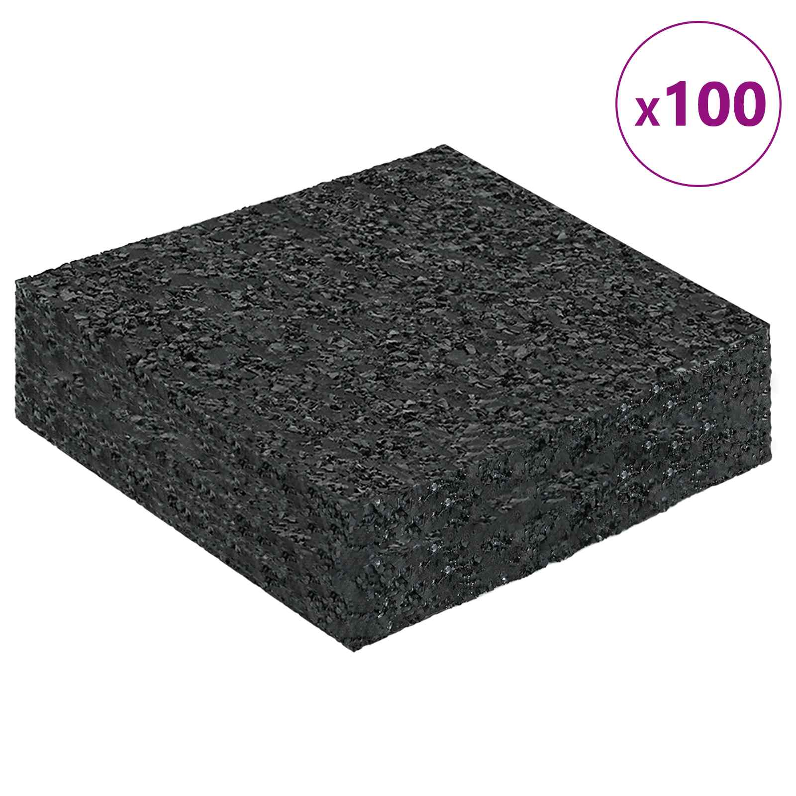 Vidaxl rubber granulaat patio pad zwart 9 x 9 x 2 cm rubber