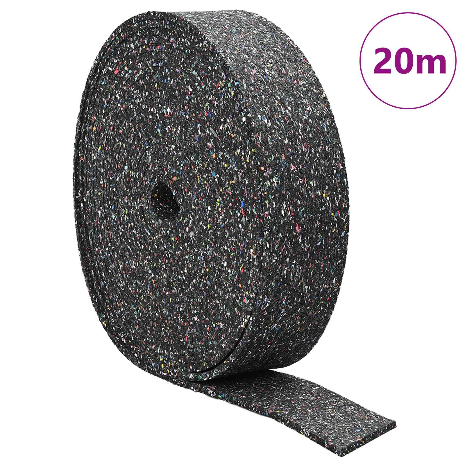 Vidaxl rubberen roller zwart 2000 x 12 x 0,3 cm rubber