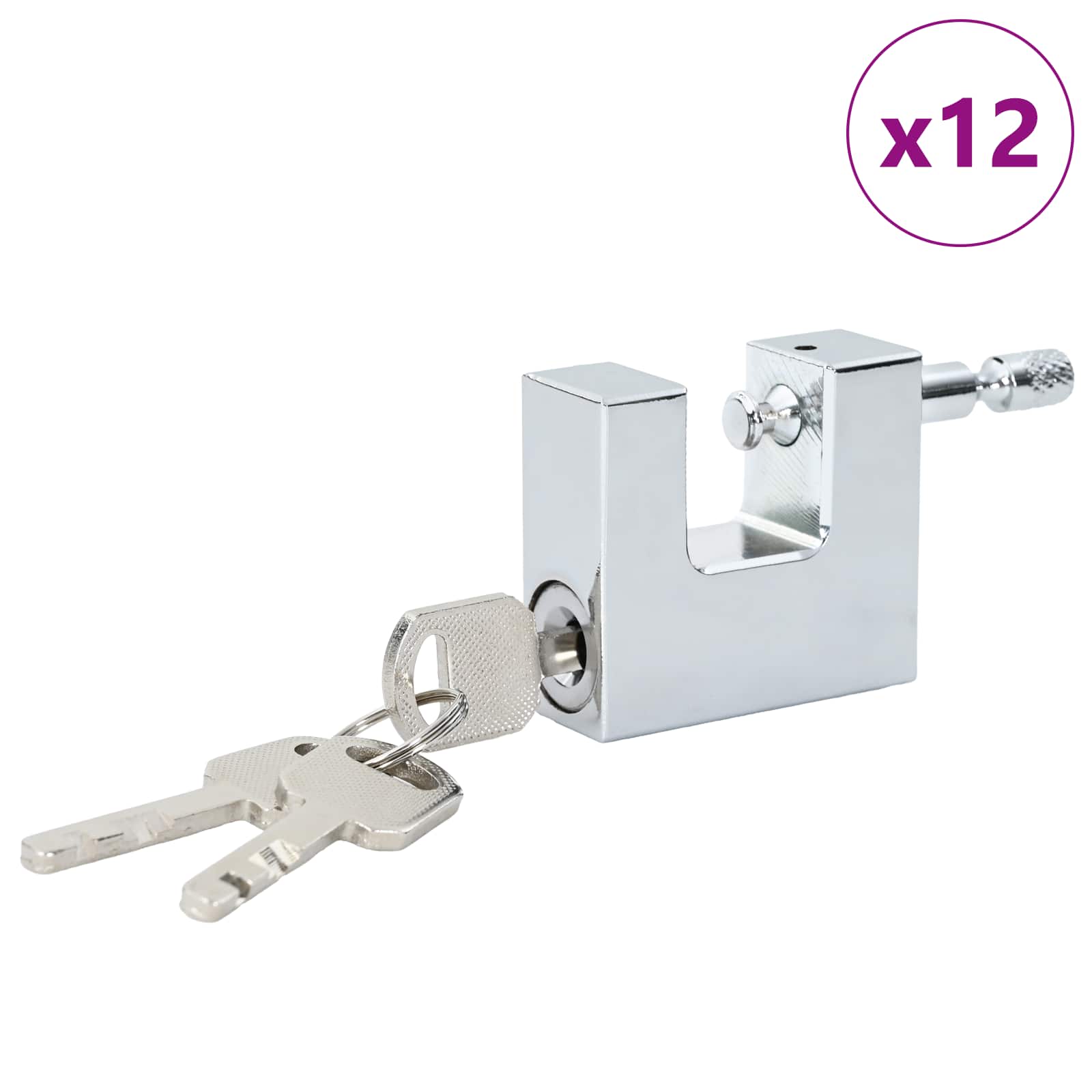 Vidaxl hangslot 12 st zilver staal