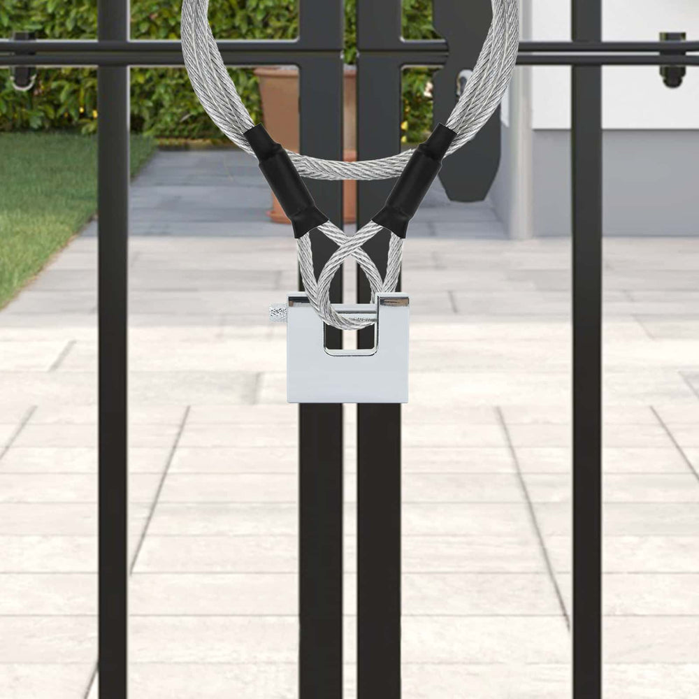 Vidaxl hangslot 2 pcs zilver 5 x 1,9 x 4,5 cm ijzer