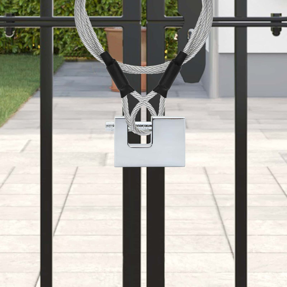 Vidaxl hangslot 2 pcs zilver 7 x 1,9 x 5 cm ijzer