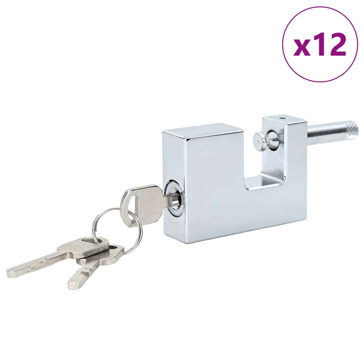 Vidaxl hangslot 12 st zilver staal