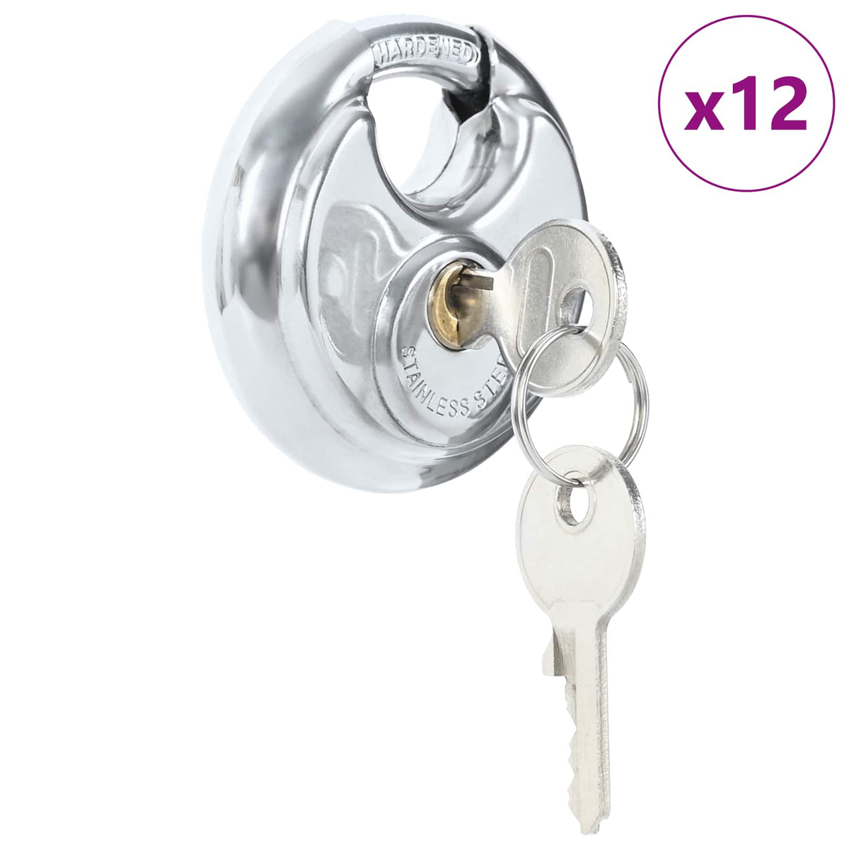 Vidaxl discusloten met sleutels 12 st zilver 7 x 2,4 x 7 cm
