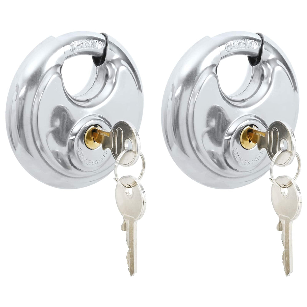 Vidaxl discusloten met sleutels 2 pcs zilver 8 x 2.8 x 8 cm