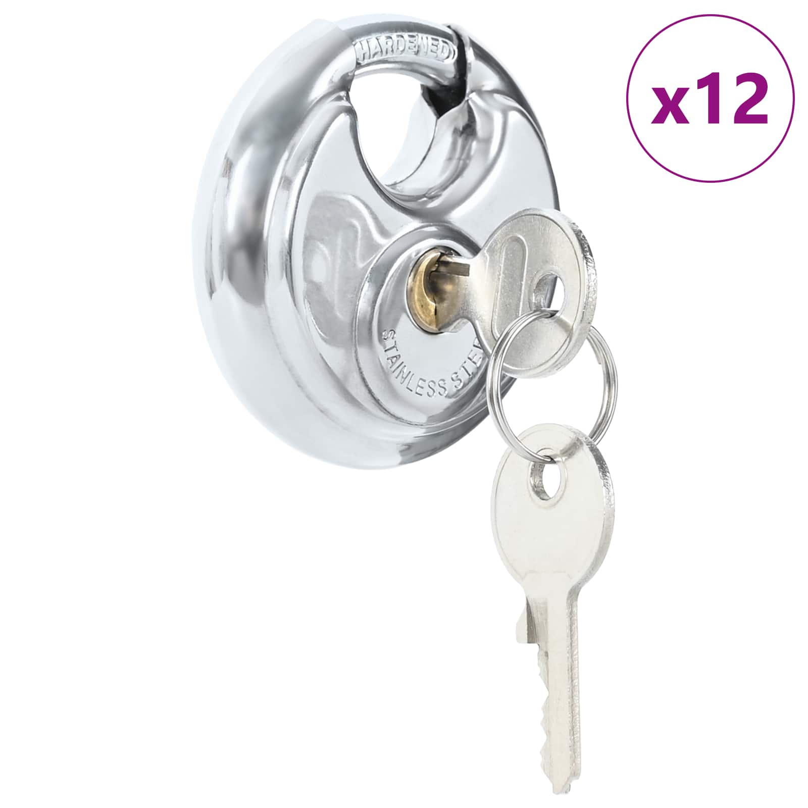 Vidaxl discusloten met sleutels 12 st zilver 9 x 2.8 x 9 cm