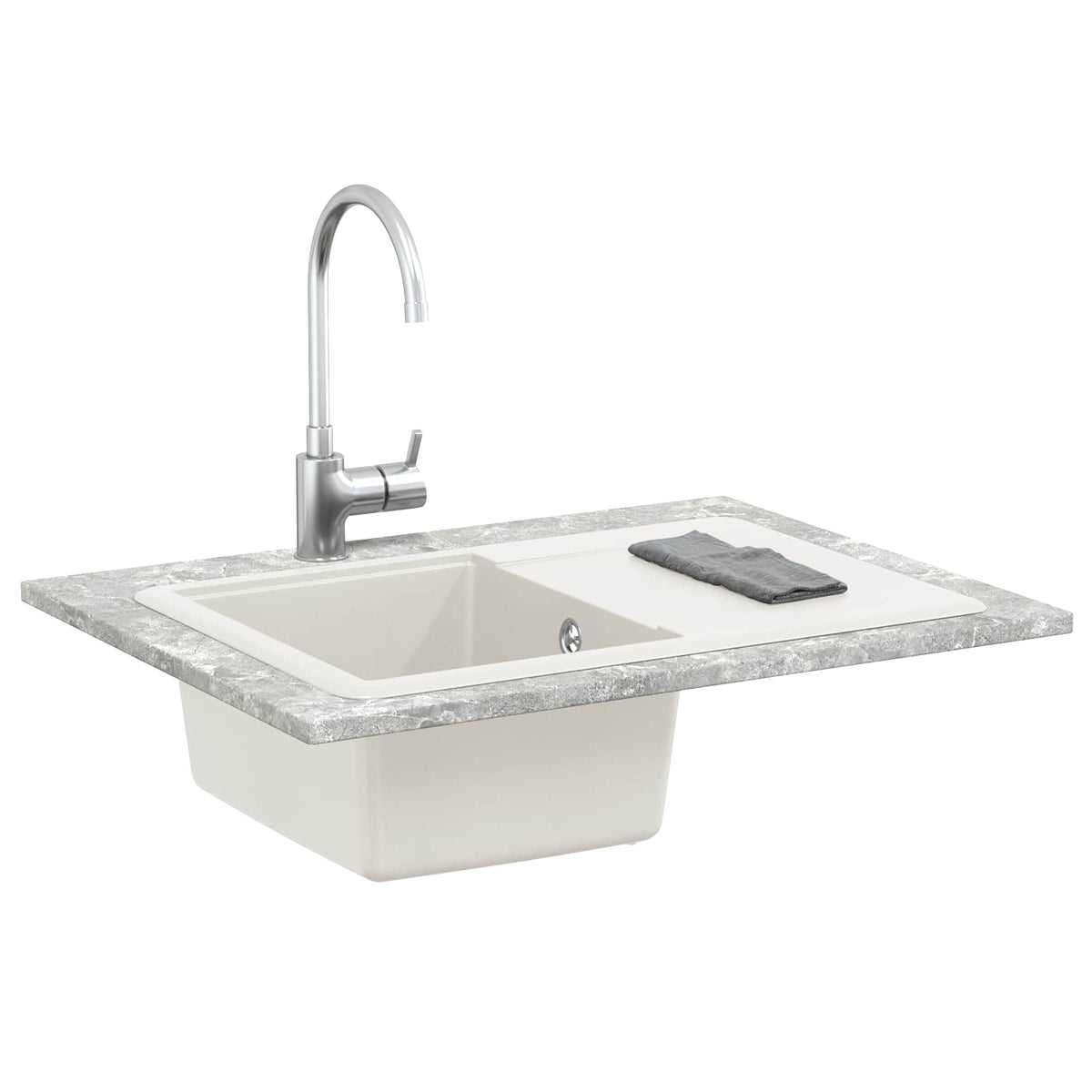 Vidaxl wasbak 80% kwarts en 20% hars 670 x 460 mm wit