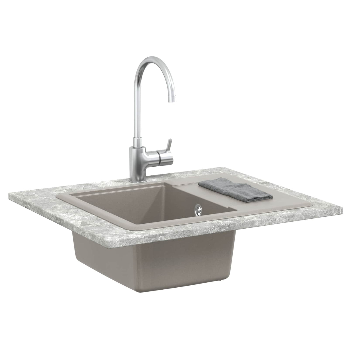 Vidaxl wasbak 80% kwarts en 20% hars 560 x 460 mm grijs