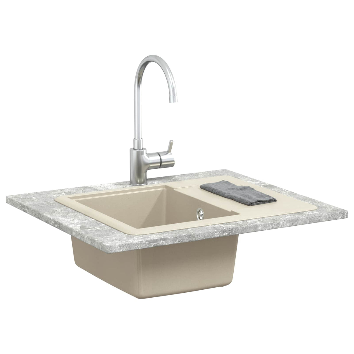 Vidaxl wasbak 80% kwarts en 20% hars 560 x 460 mm beige