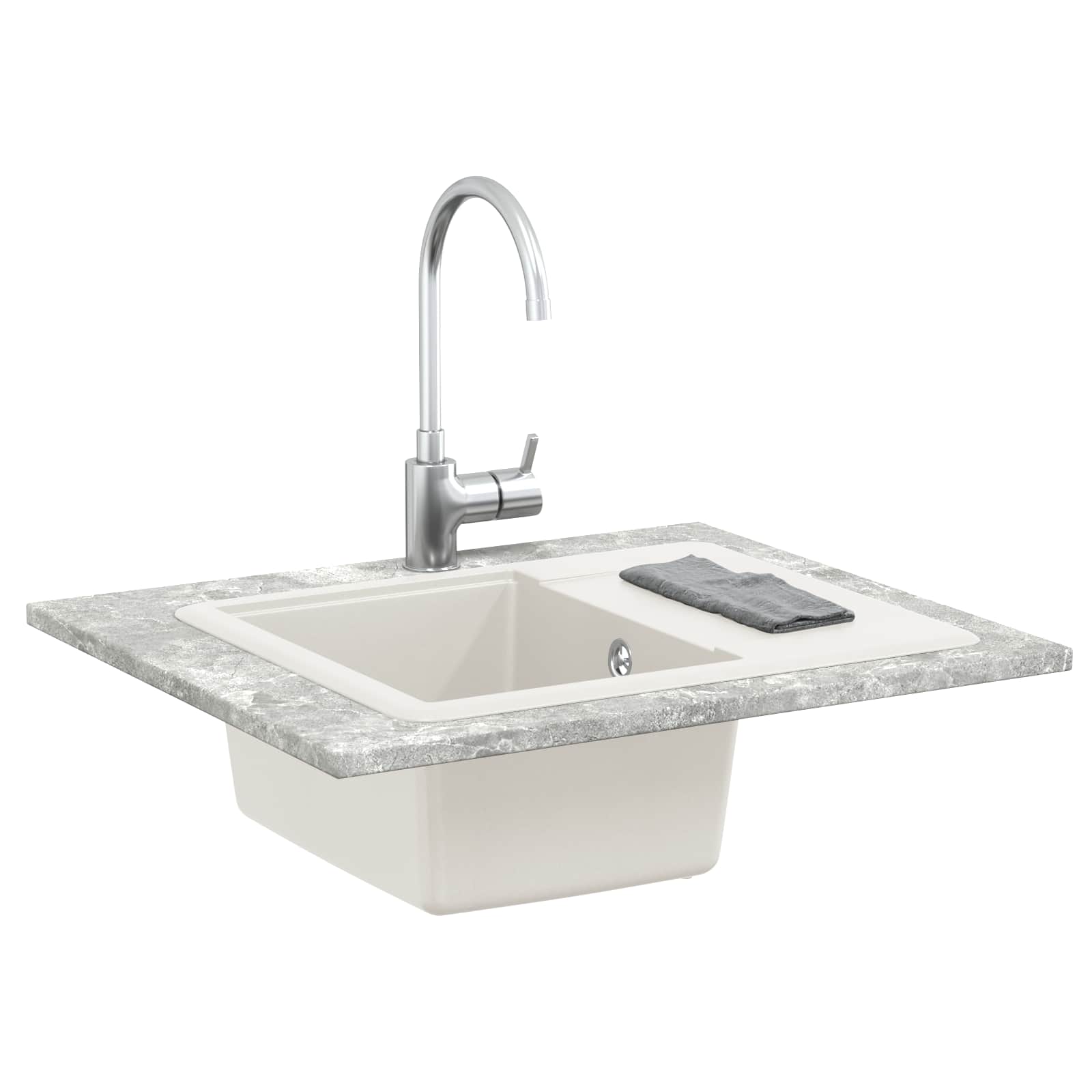 Vidaxl wasbak 80% kwarts en 20% hars 560 x 460 mm wit