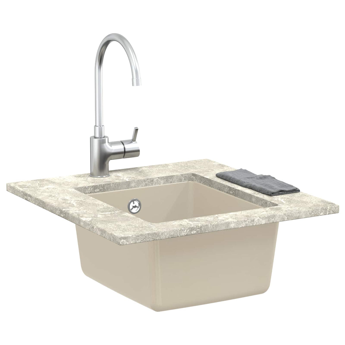 Vidaxl wasbak 80% kwarts en 20% hars 370 x 460 mm beige