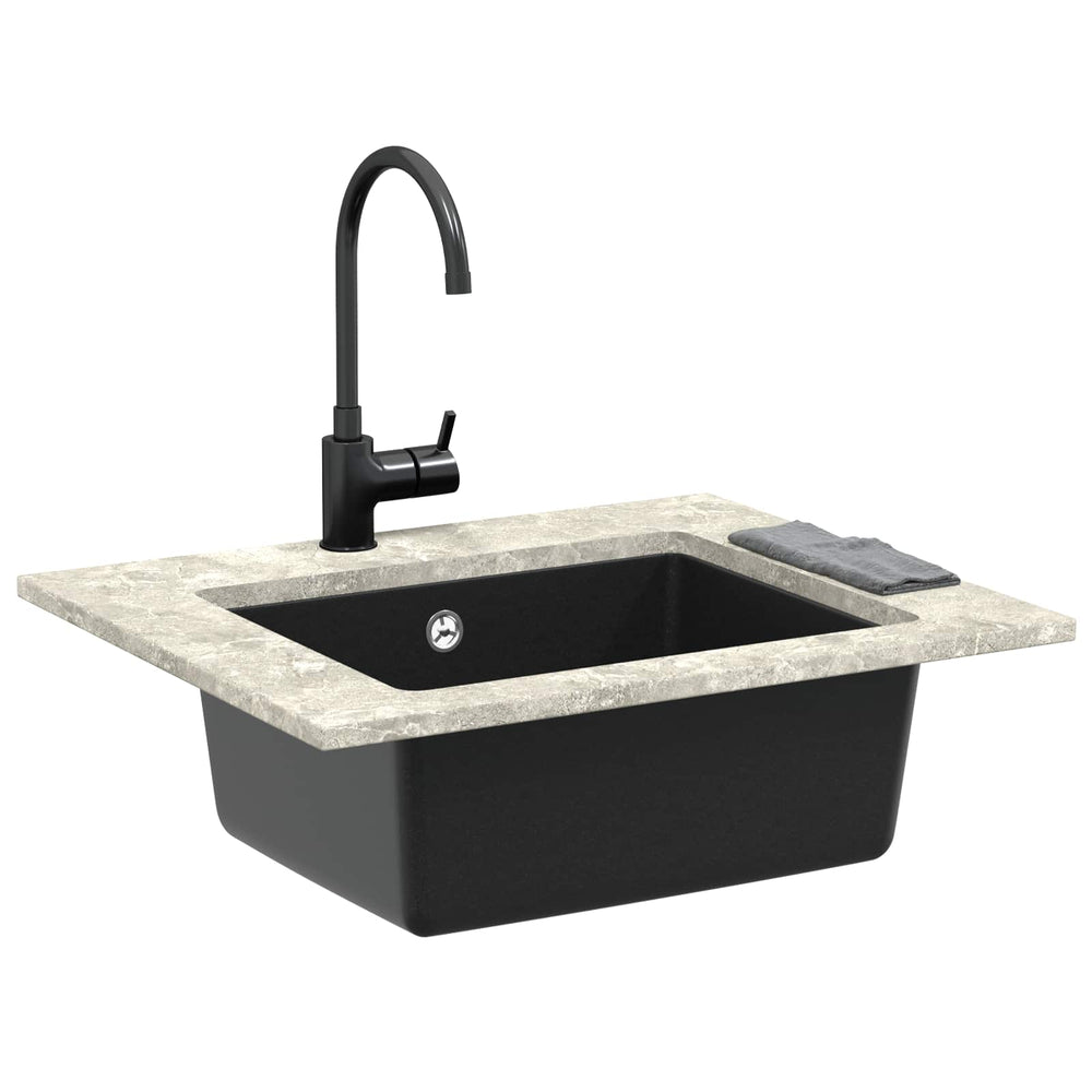 Vidaxl wasbak zwart 530 x 460 mm 80% kwarts en 20% hars