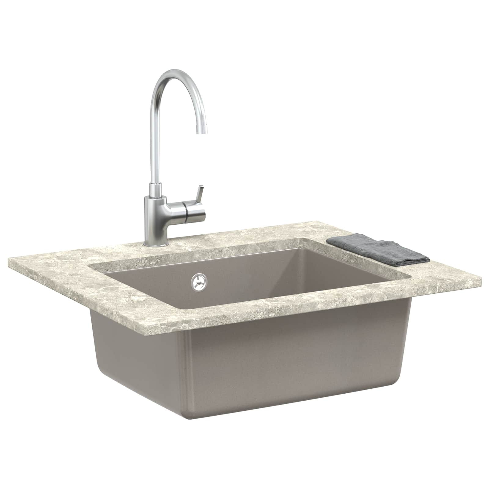 Vidaxl wasbak 80% kwarts en 20% hars 530 x 460 mm grijs
