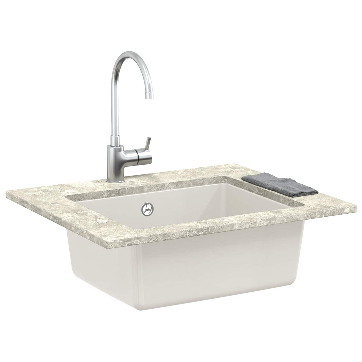 Vidaxl wasbak 80% kwarts en 20% hars 530 x 460 mm wit