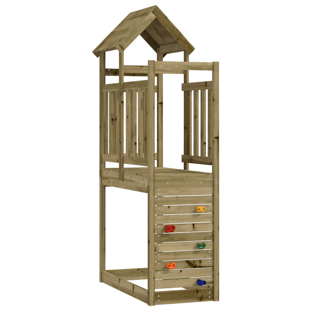 Vidaxl speeltoren bruin 53 x 110,5 x 214 cm massief geïmpregneerd hout