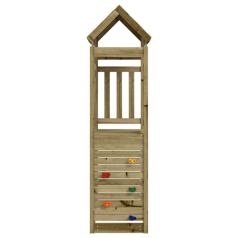 Vidaxl speeltoren bruin 53 x 110,5 x 214 cm massief geïmpregneerd hout