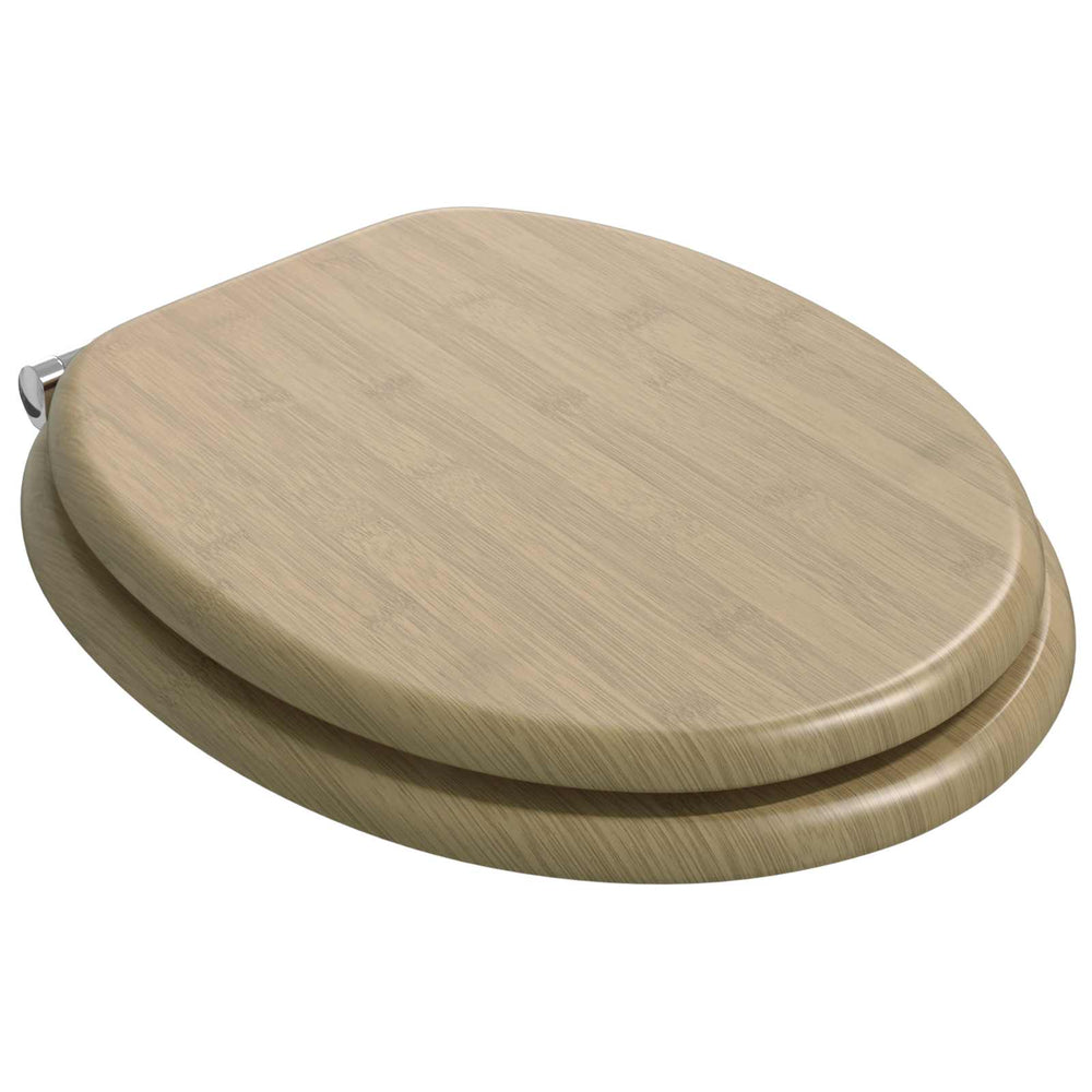 Vidaxl zachte sluit toiletbril lichte bamboekleur 44 x 38 cm mdf-plaat
