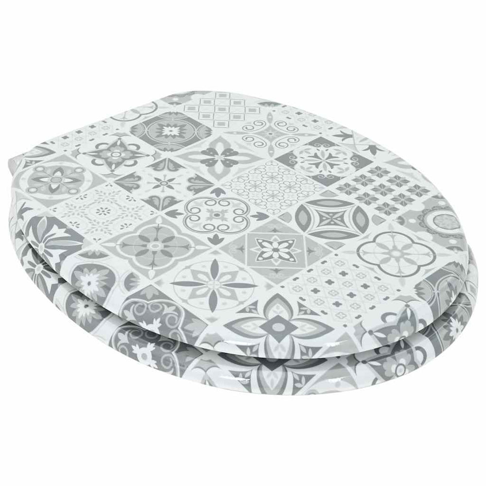 Vidaxl zachte sluit toiletbril blauw en wit porselein 44 x 38 cm