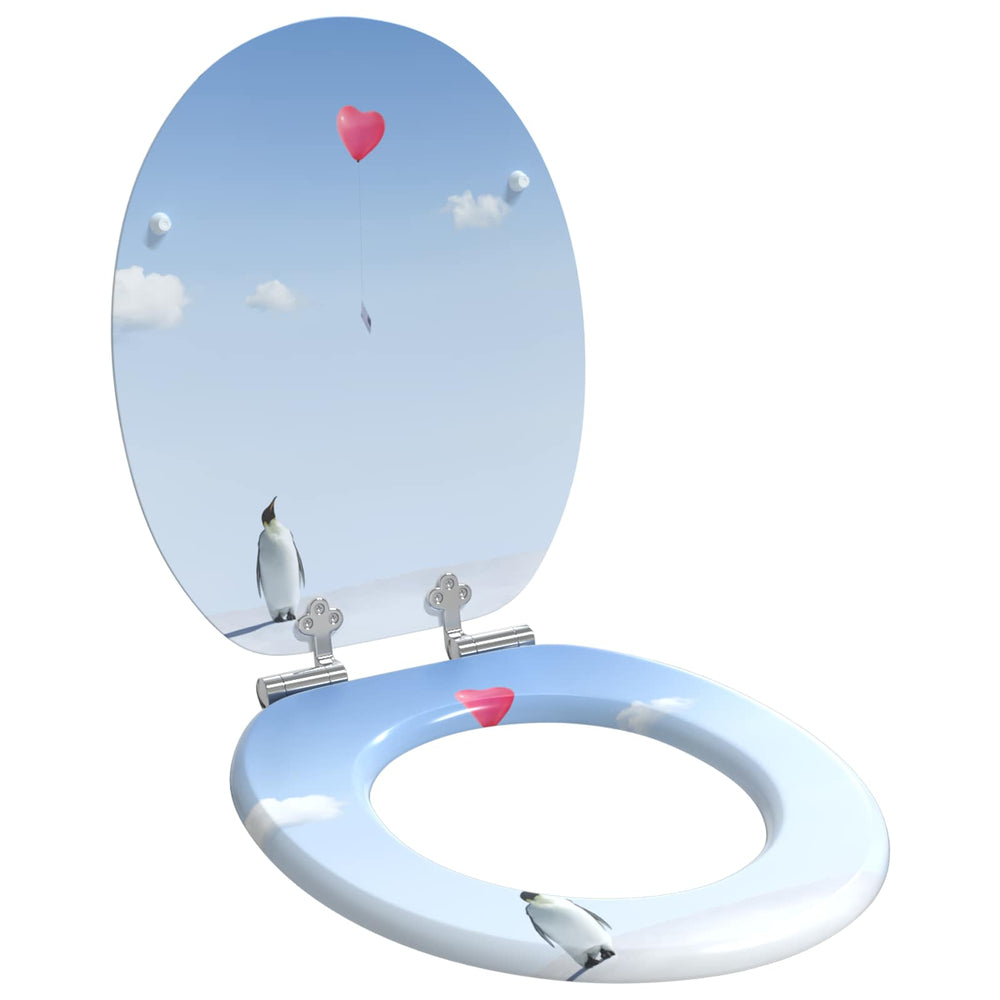 Vidaxl zachte sluit toiletbril blauw 44 x 38 cm mdf-plaat