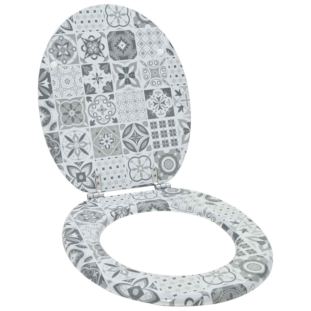 Vidaxl zachte sluit toiletbril grijs 44 x 38 cm mdf-plaat
