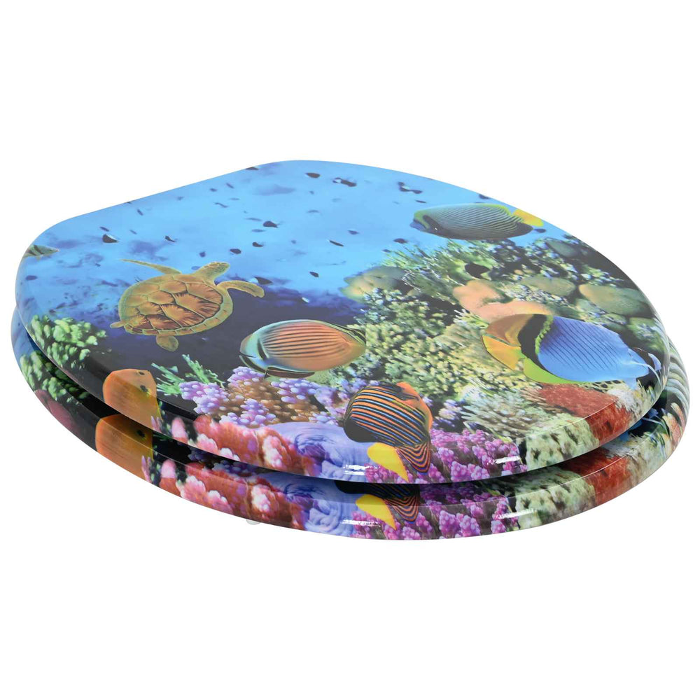 Vidaxl zachte sluit toiletbril diep zee blauw 44 x 38 cm mdf-plaat
