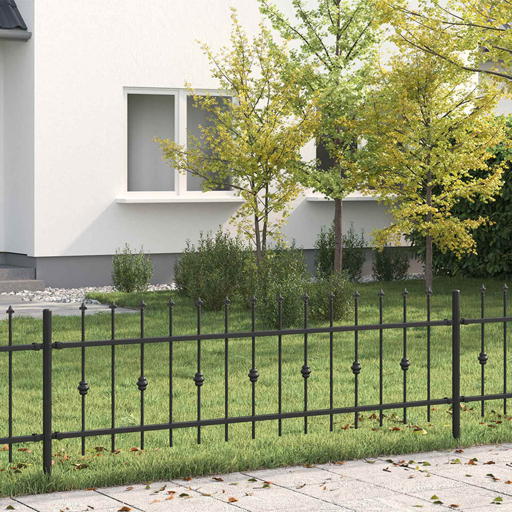Vidaxl spike fence zwart 200 x 130 cm gepoedercoat staal