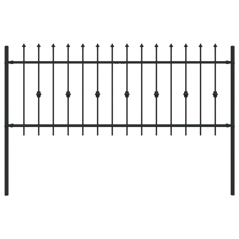 Vidaxl spike fence zwart 200 x 130 cm gepoedercoat staal