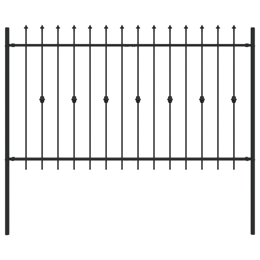 Vidaxl spike fence zwart 200 x 130 cm gepoedercoat staal