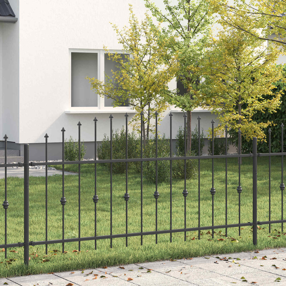 Vidaxl spike fence zwart 200 x 130 cm gepoedercoat staal