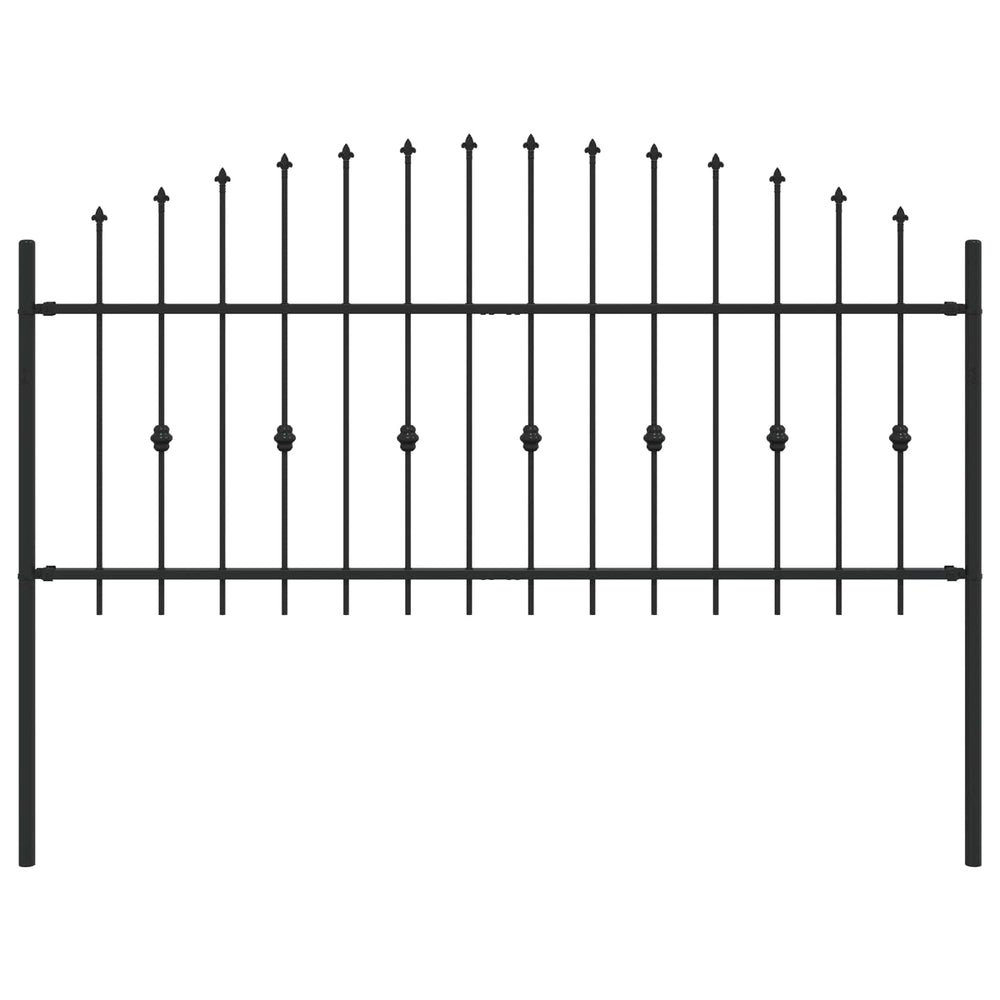 Vidaxl spike fence zwart 200 x 130 cm gepoedercoat staal
