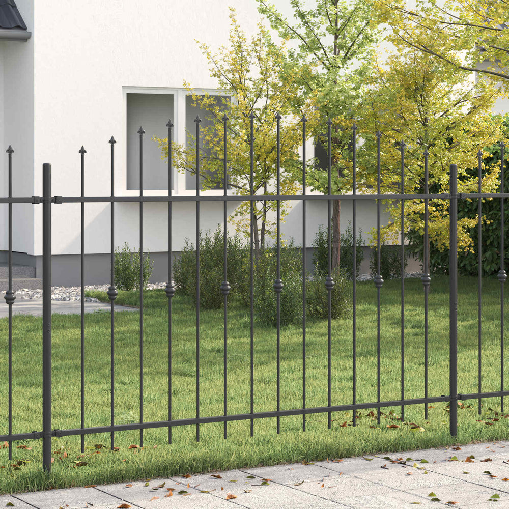 Vidaxl spike fence zwart 200 x 130 cm gepoedercoat staal