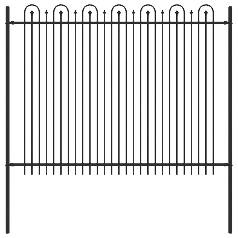 Vidaxl spike boog hek zwart 200 x 200 cm gepoedercoat staal