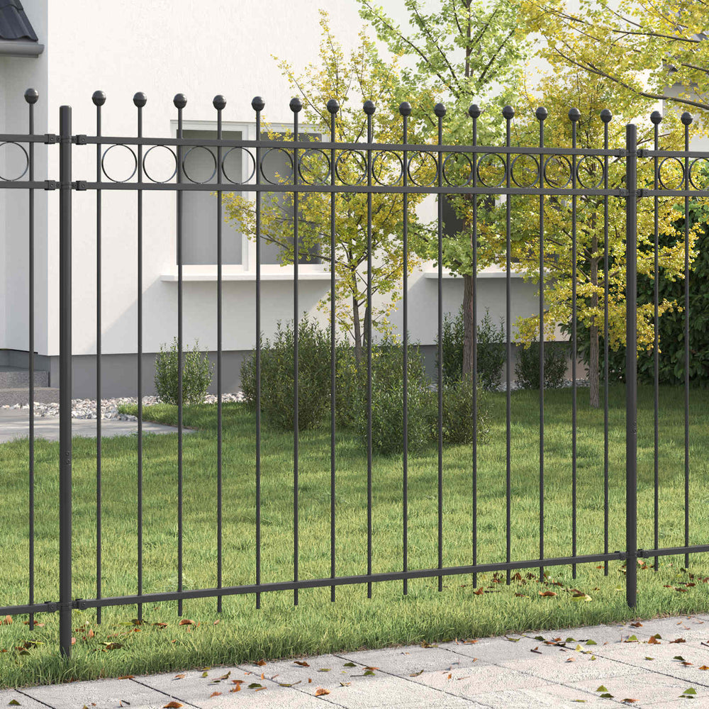 Vidaxl ringhek zwart 200 x 200 cm gepoedercoat staal