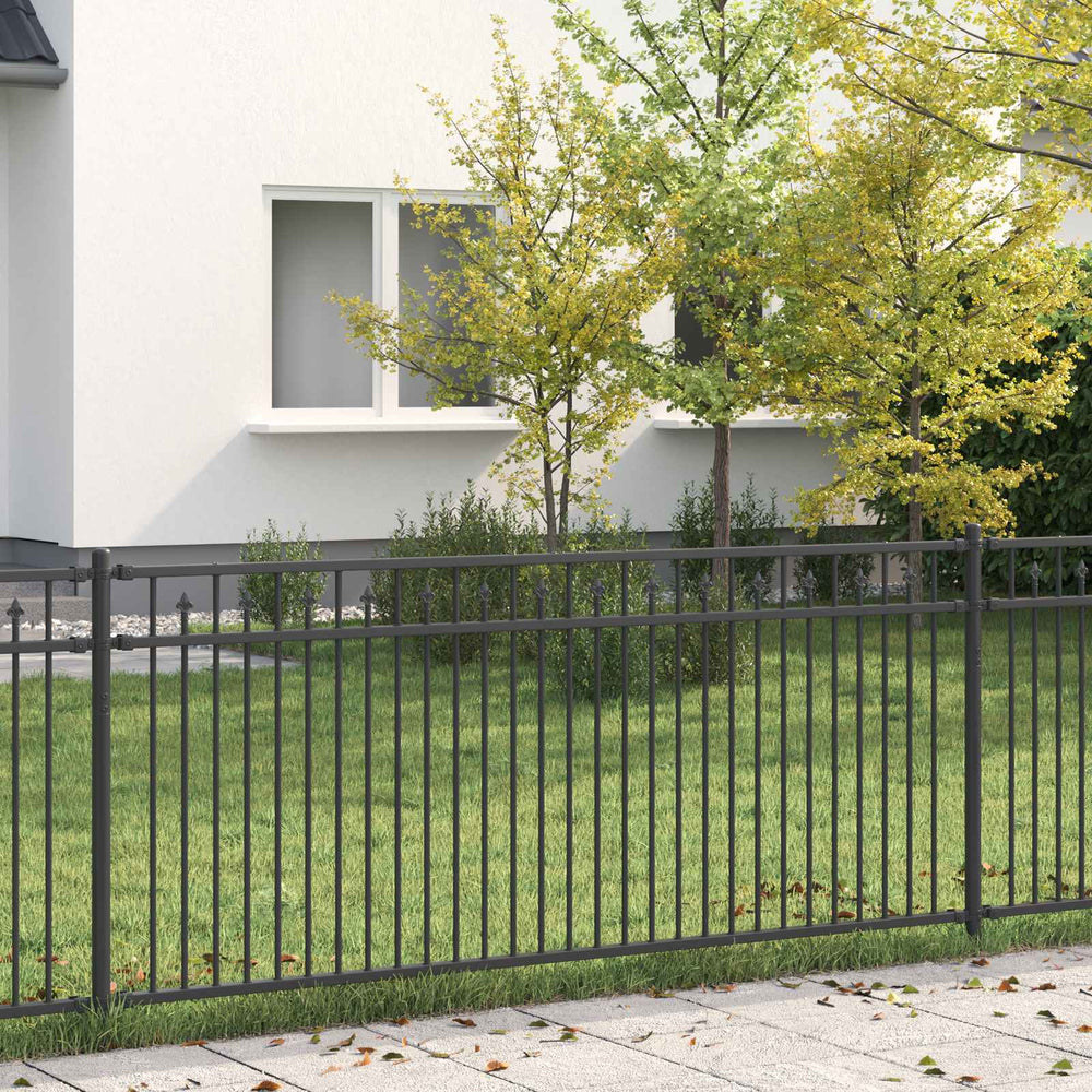 Vidaxl spike hek zwart 200 x 130 cm gepoedercoat staal
