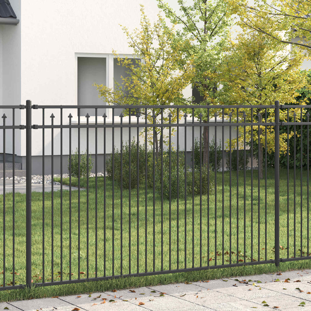 Vidaxl spike hek zwart 200 x 166 cm gepoedercoat staal