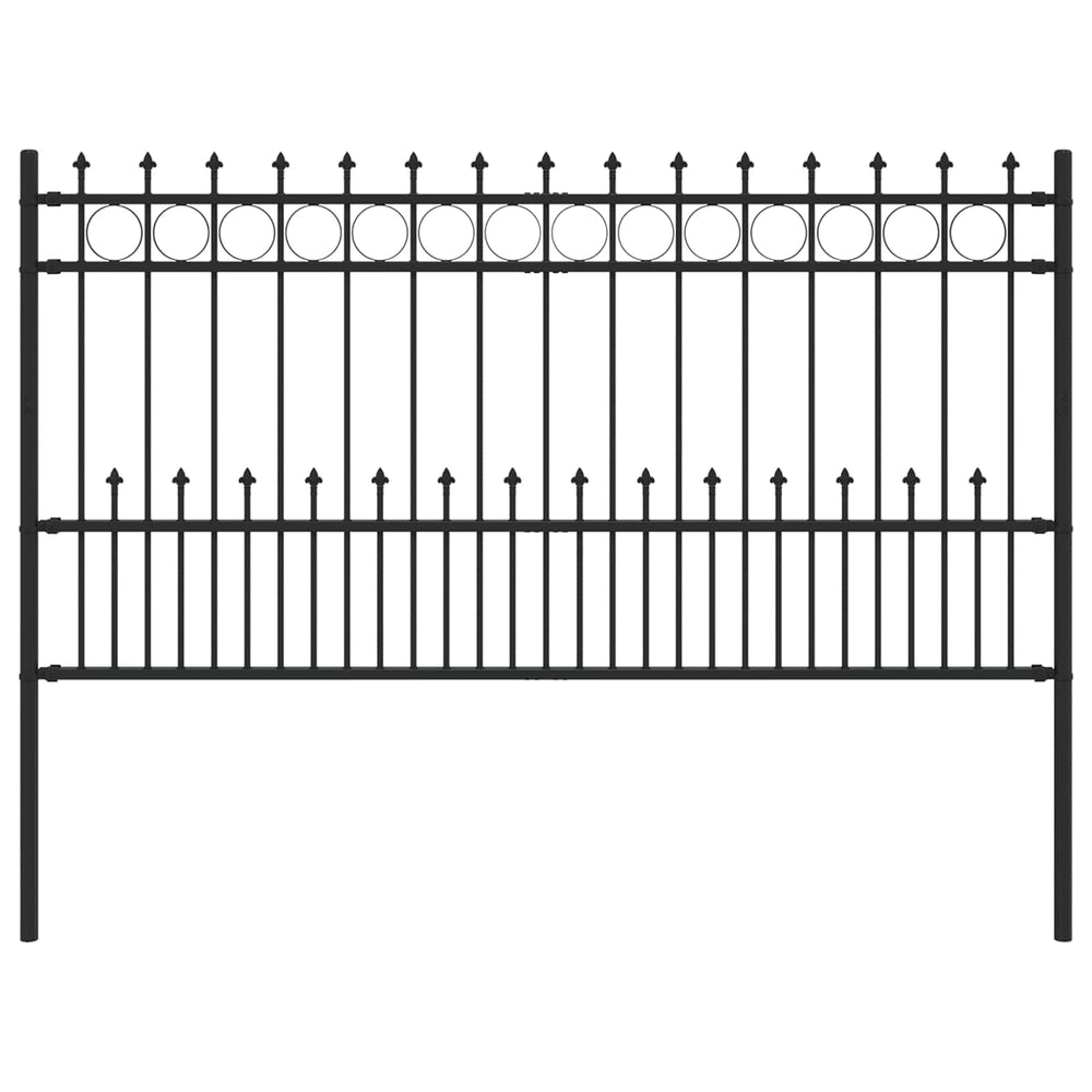 Vidaxl spike ring hek zwart 200 x 150 cm gepoedercoat staal