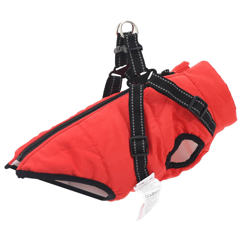 Vidaxl hondenjas met harnas rood xl fleece en polyester