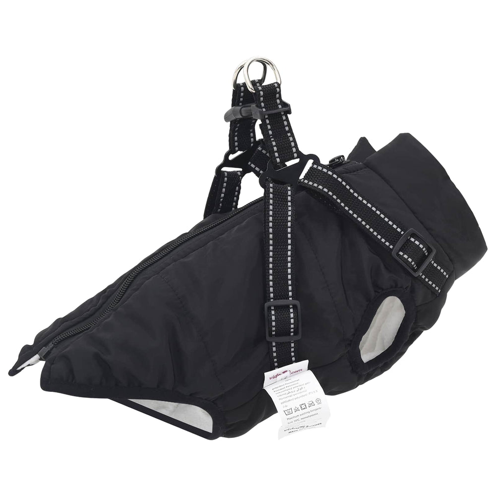 Vidaxl hondenjas met harnas zwart 2xl fleece en polyester