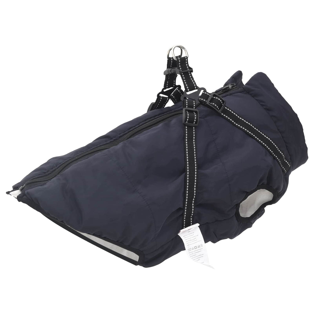 Vidaxl hondenjas met harnas marineblauw 3xl fleece en polyester