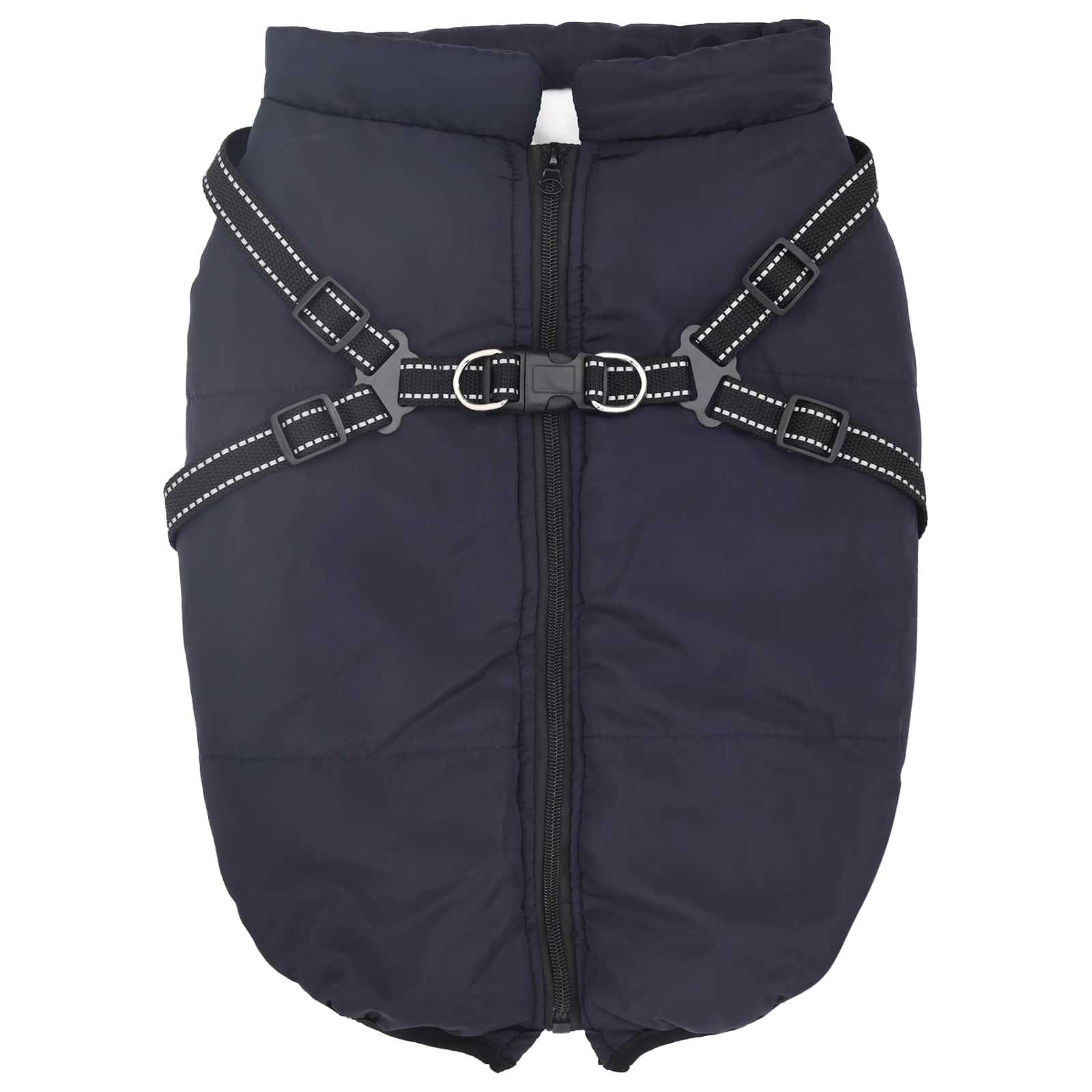 Vidaxl hondenjas met harnas marineblauw 5xl fleece en polyester