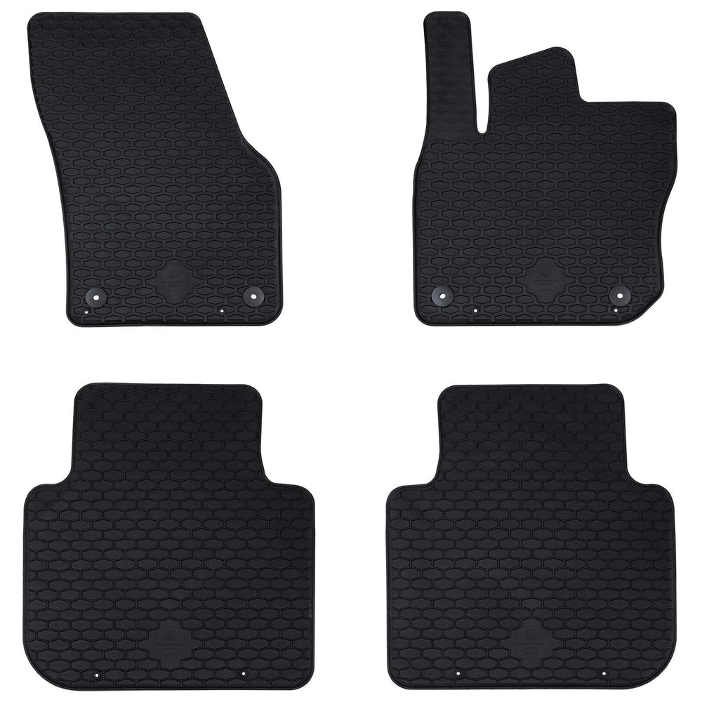 Vidaxl autobodemmat 4 pcs zwart škoda kodiaq tdi rubber