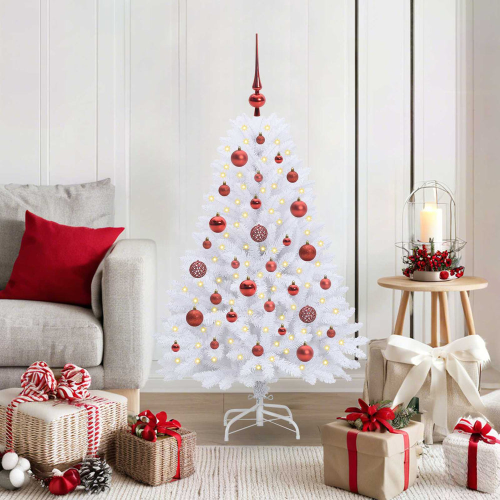 Vidaxl kunstmatige inklapbare kerstboom wit 120 cm pvc en staal