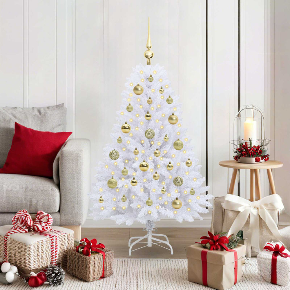 Vidaxl kunstmatige inklapbare kerstboom wit 120 cm pvc en staal
