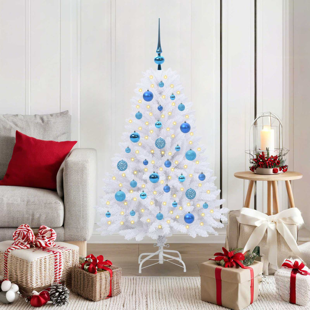 Vidaxl kunstmatige inklapbare kerstboom wit 120 cm pvc en staal