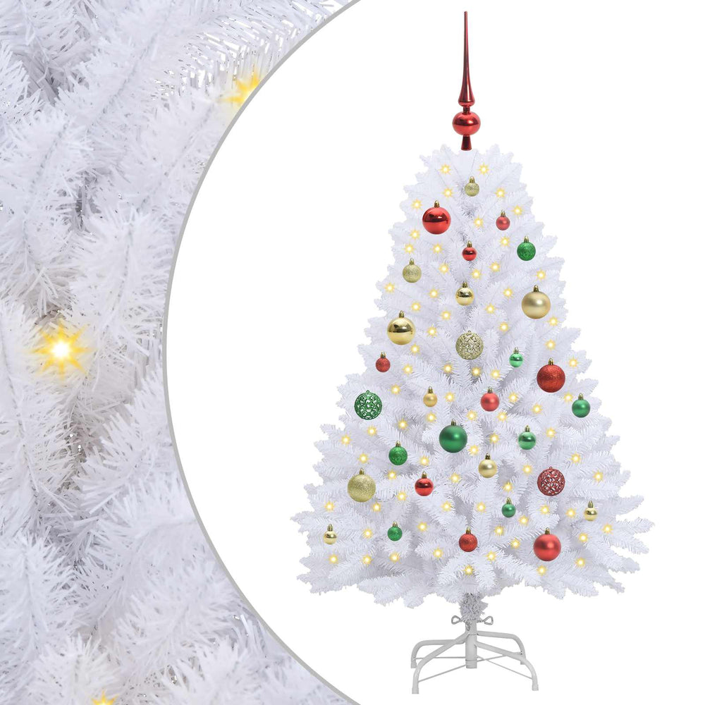 Vidaxl kunstmatige inklapbare kerstboom wit 120 cm pvc en staal