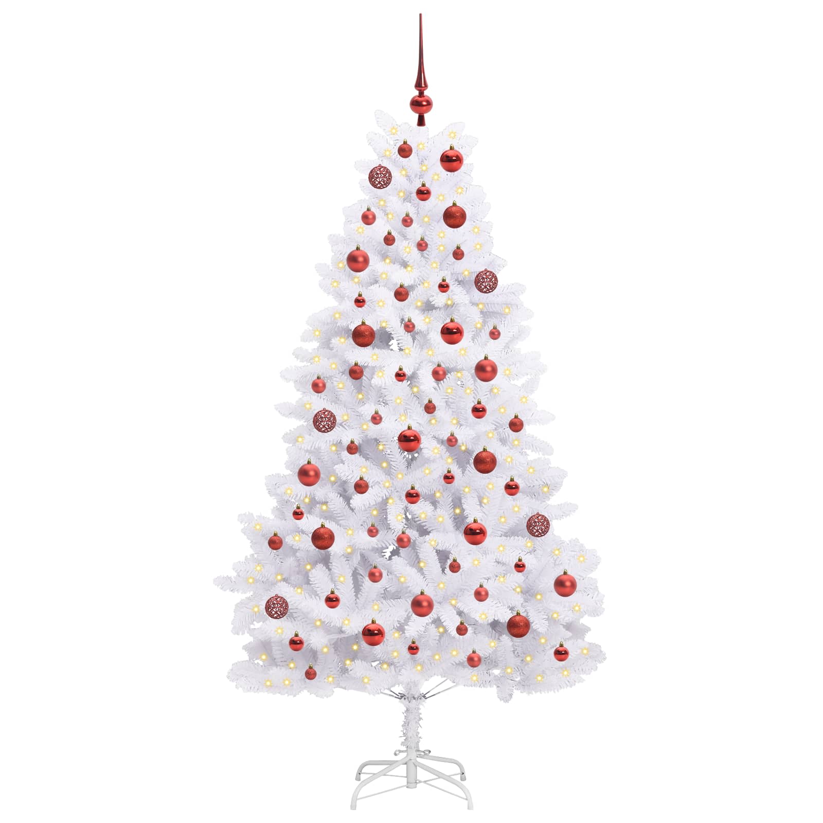 Vidaxl kunstmatige inklapbare kerstboom wit 180 cm pvc en staal