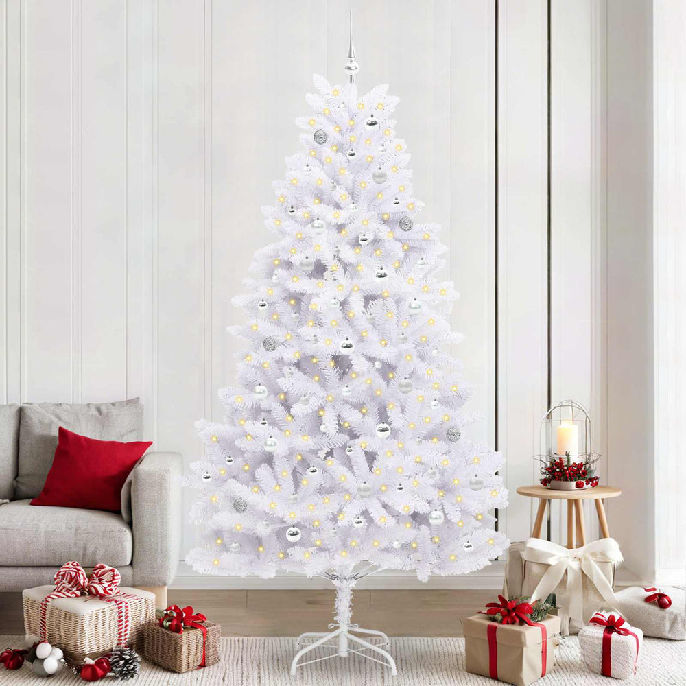 Vidaxl kunstmatige inklapbare kerstboom wit 240 cm pvc en staal