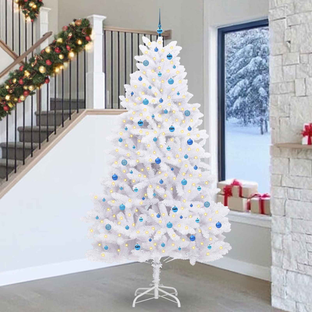 Vidaxl kunstmatige inklapbare kerstboom wit 270 cm pvc en staal