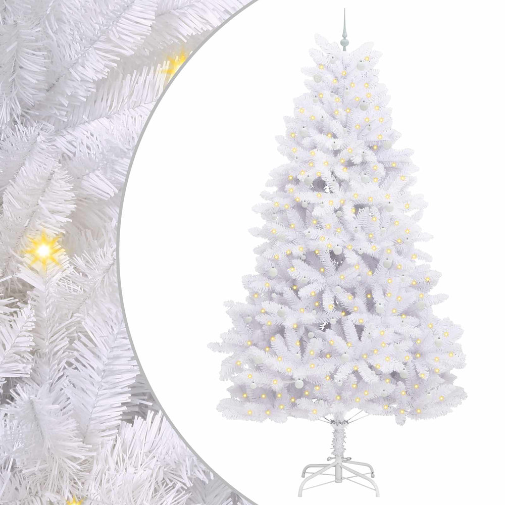 Vidaxl kunstmatige inklapbare kerstboom wit 300 cm pvc en staal